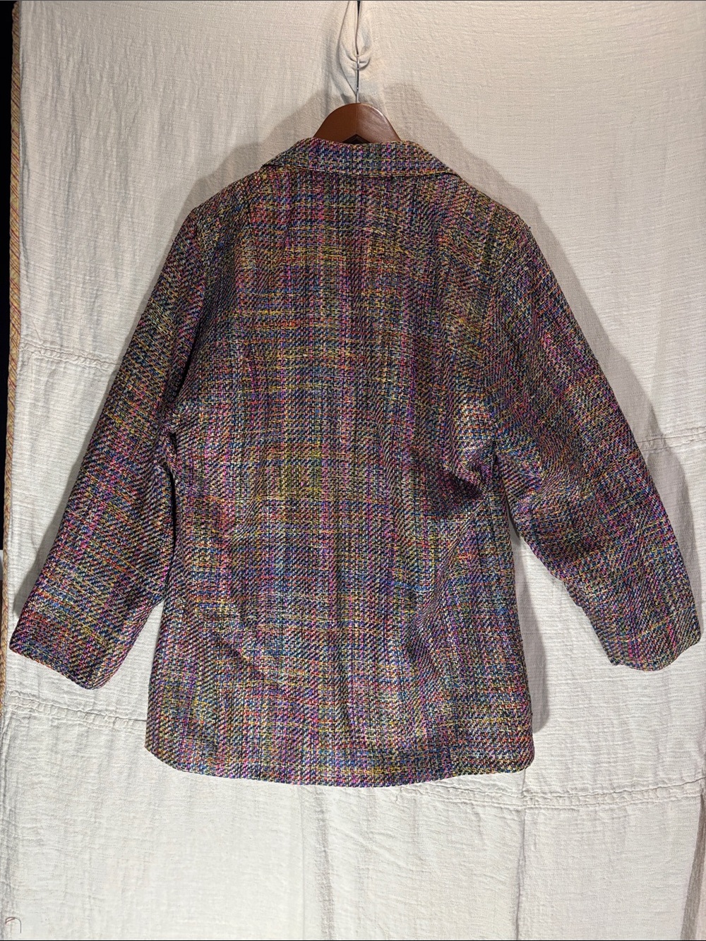 Vintage Earl Rutenberg 100% Handwoven Silk Tweed Blazer Jacket Medium EUC - Picture 7 of 7